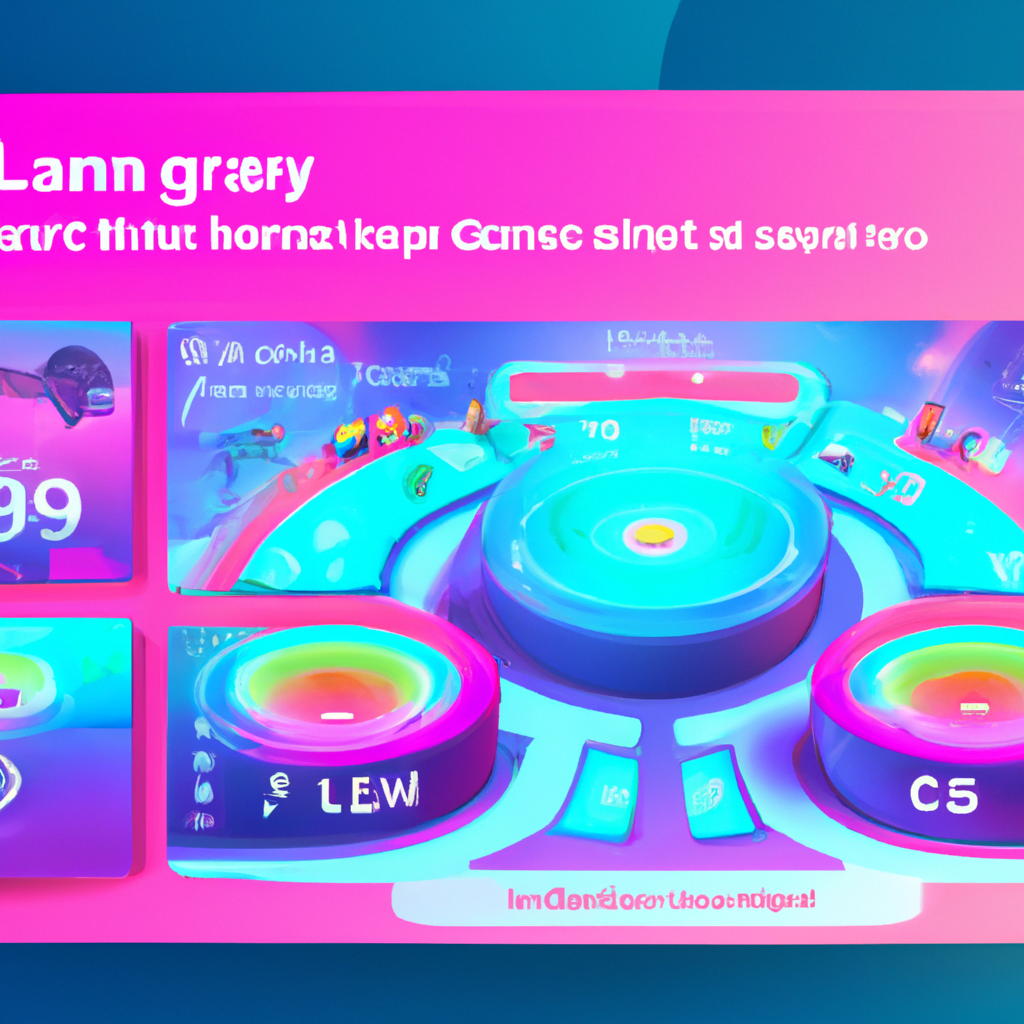 screenshot: neon arena with players